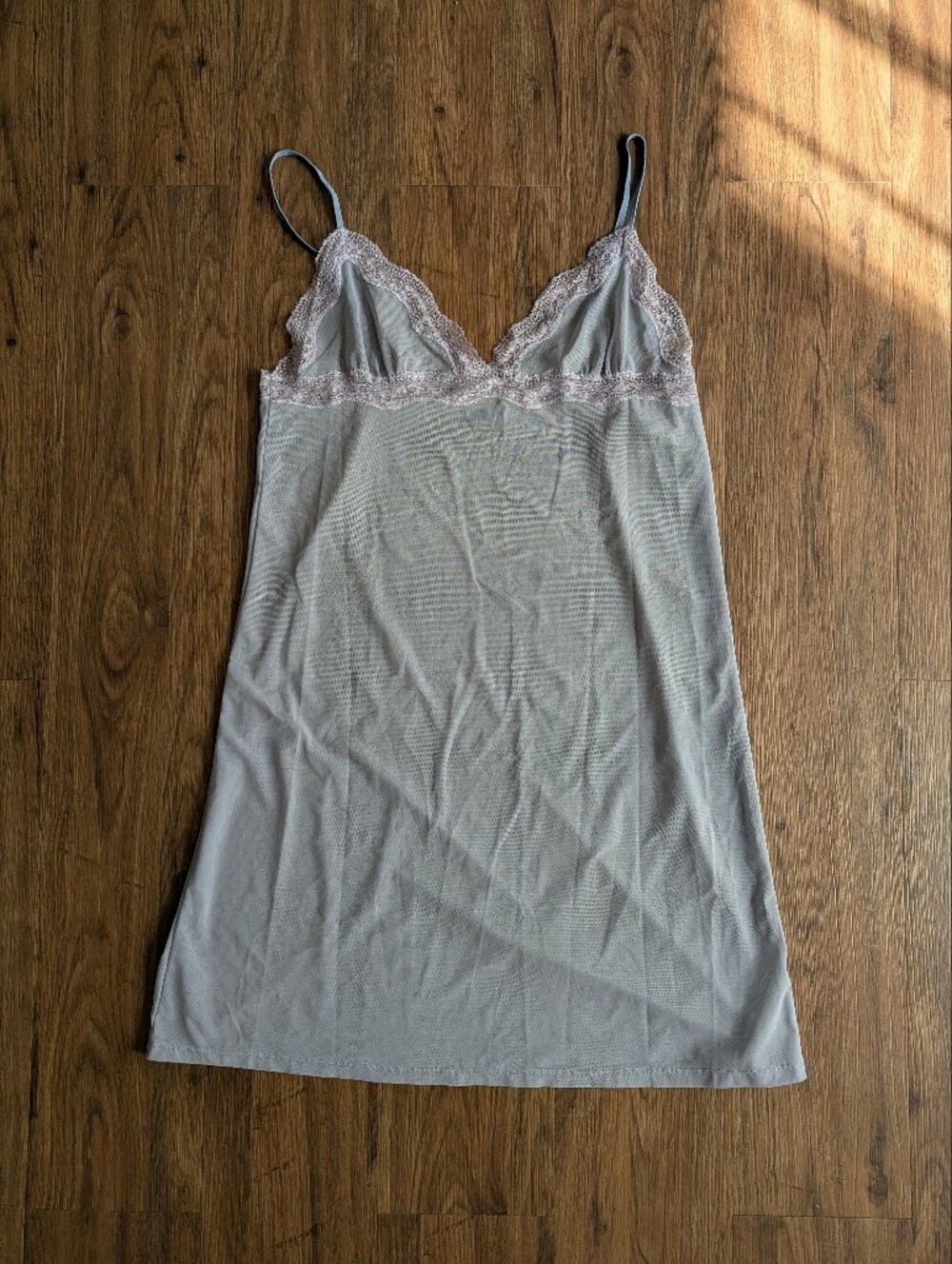 Calvin Klein Light Purple Lace-Trim Slip Chemise Sz L